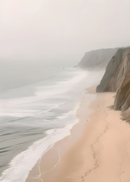 Coastal Cliffs in Mist