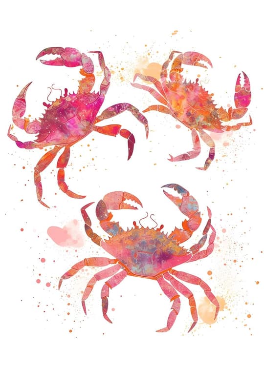 Watercolor Crabs Dance