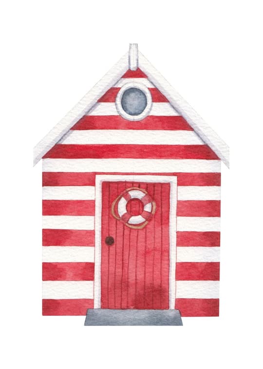 Red & White Beach Hut