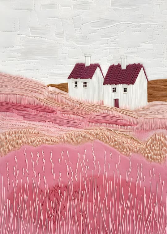 White House in Pink Fields