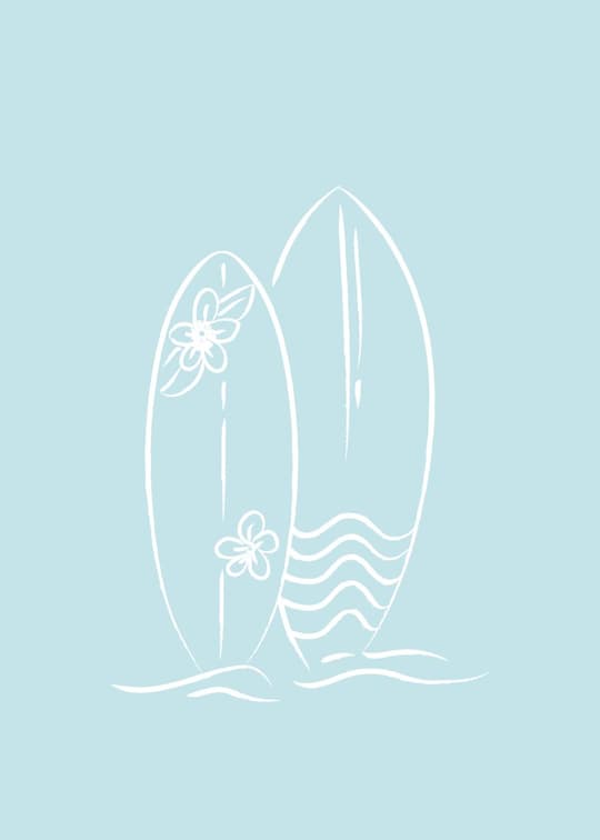 Surfboards Line Art