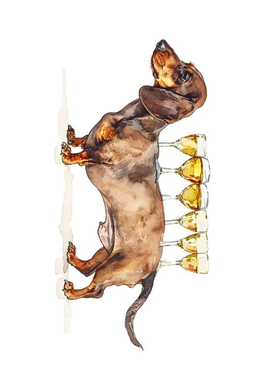 Dachshund with Golden Glasses