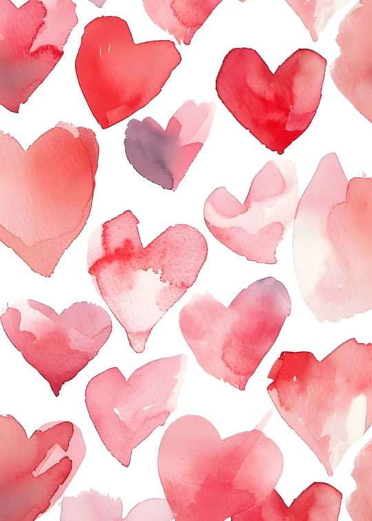 Watercolor Hearts