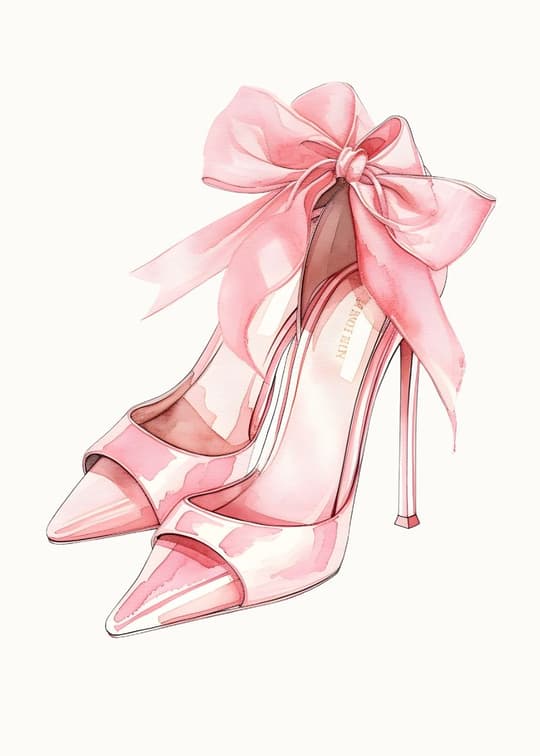 Pink Bow Heel