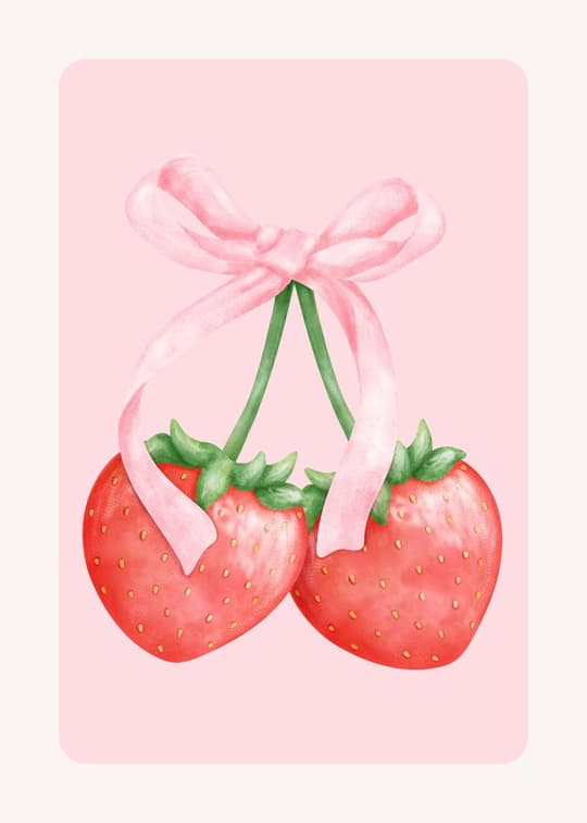 Strawberries with Pink Ribbon