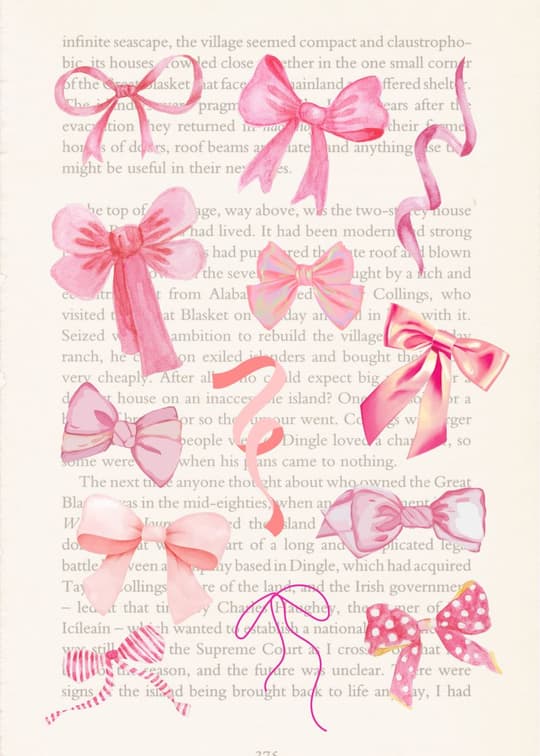 Pink Bows on Text