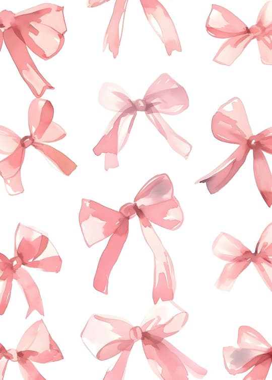 Pink Ribbon Bows Pattern
