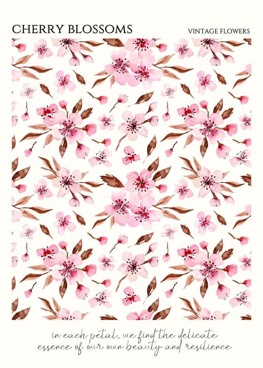 Cherry Blossoms Vintage Flowers