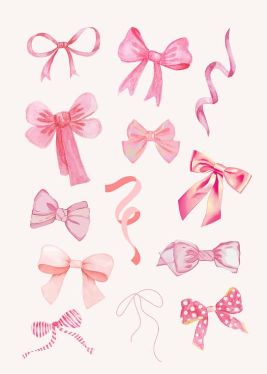 Pink Ribbon Bows Collection