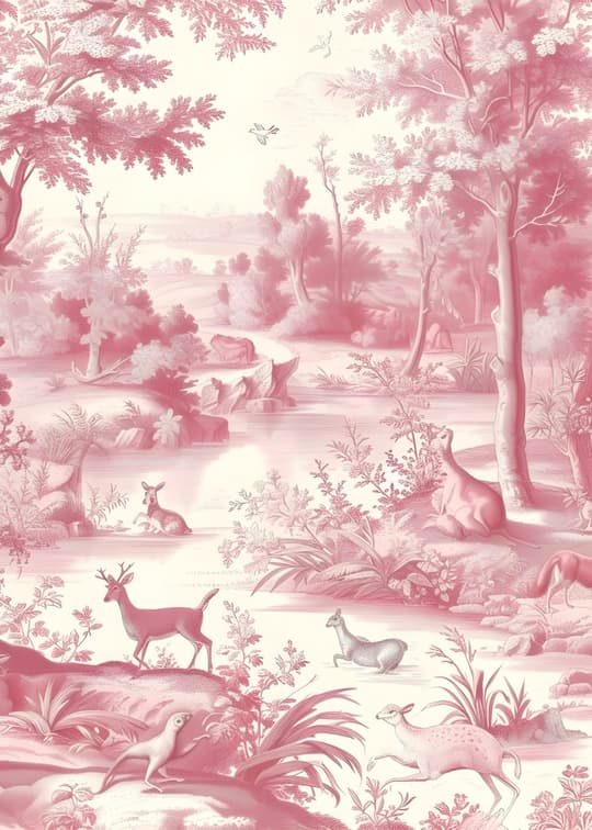 Enchanted Pink Forest Scene