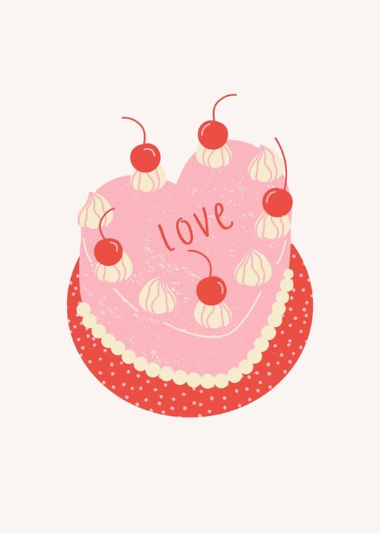 Love Cake with Cherries