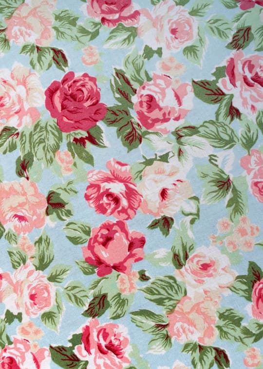 Pink Roses on Blue