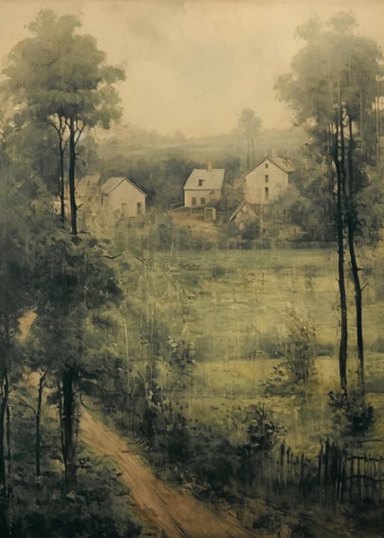 Rural Homestead in Misty Valley