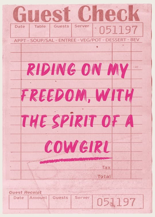Riding on My Freedom Cowgirl