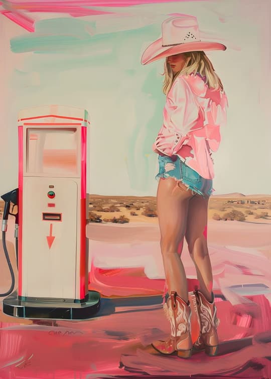 Desert Cowgirl at the Pump