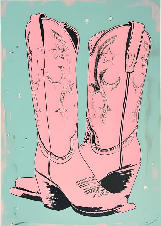 Pink Cowboy Boots with Stars