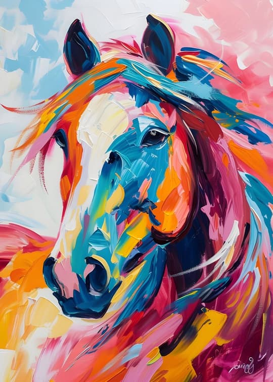 Colorful Horse Portrait