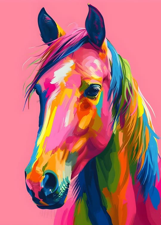 Neon Horse Portrait