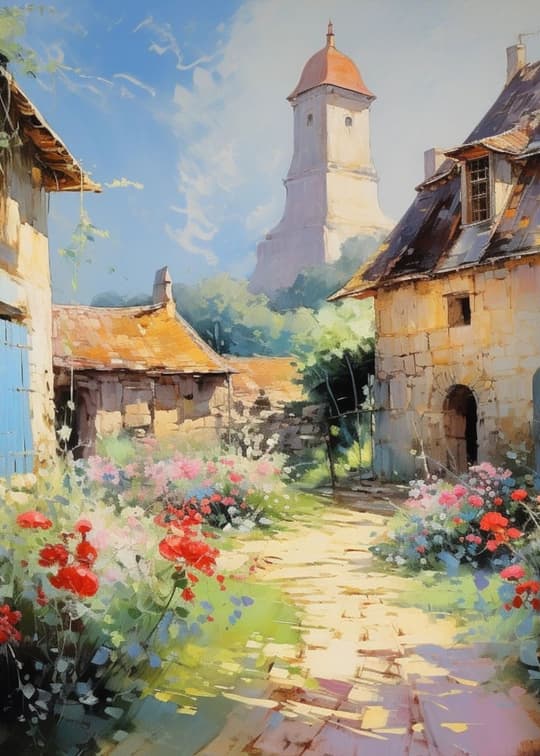 Village Tower & Garden Path