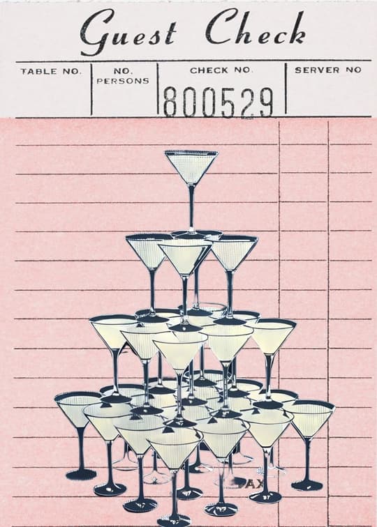 Vintage Champagne Tower Check