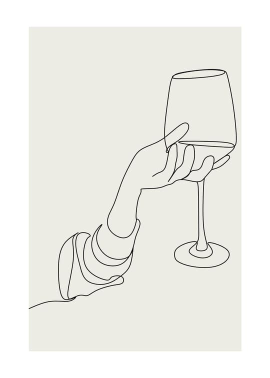 Wine Glass Line Art