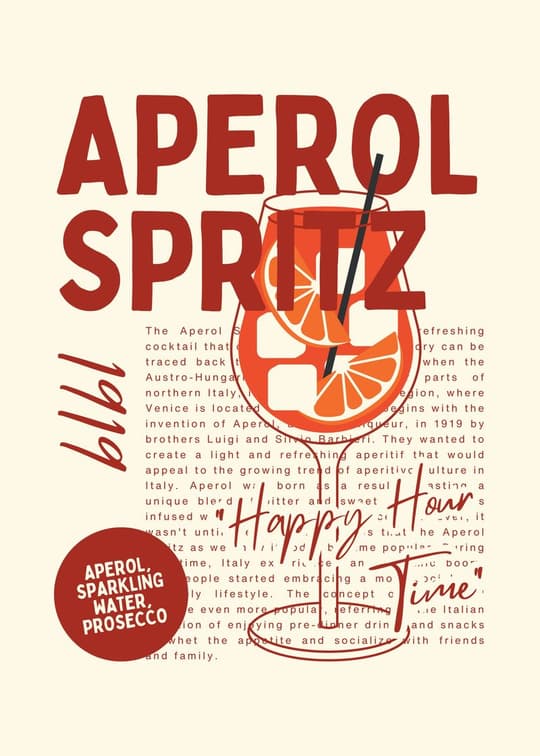 Aperol Spritz Vintage Poster