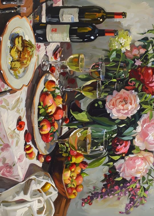 Garden Table with Wine