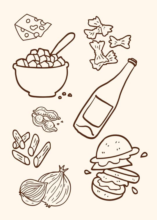Kitchen Favorites Line Art