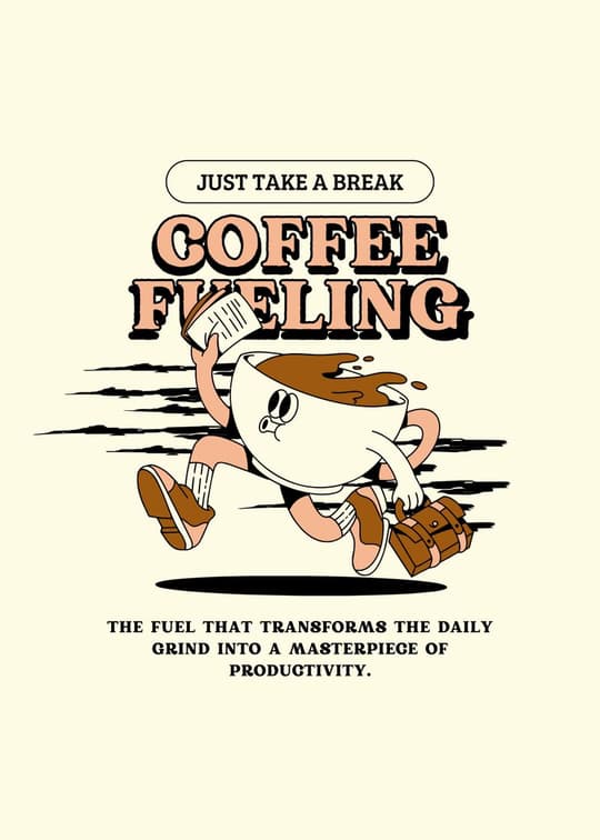 Coffee Fueling Retro Print
