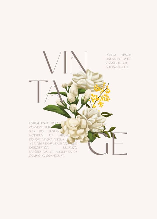 Vintage Floral Type Art