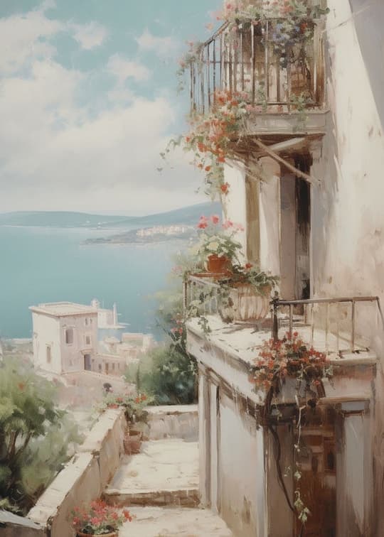 Mediterranean Terrace with Sea View