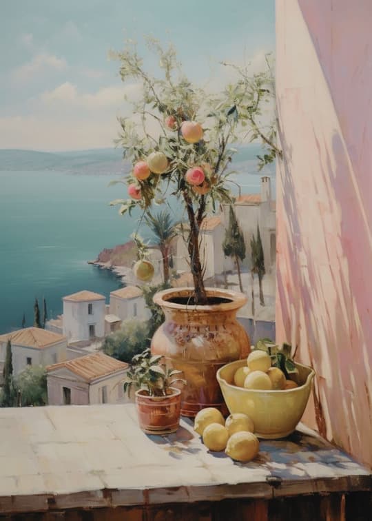 Mediterranean Peach Terrace