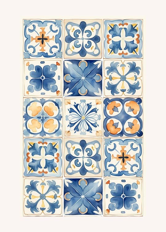 Portuguese Tile Pattern Study