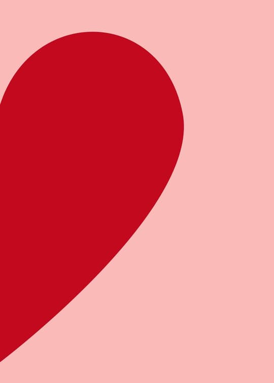Red Heart on Pink