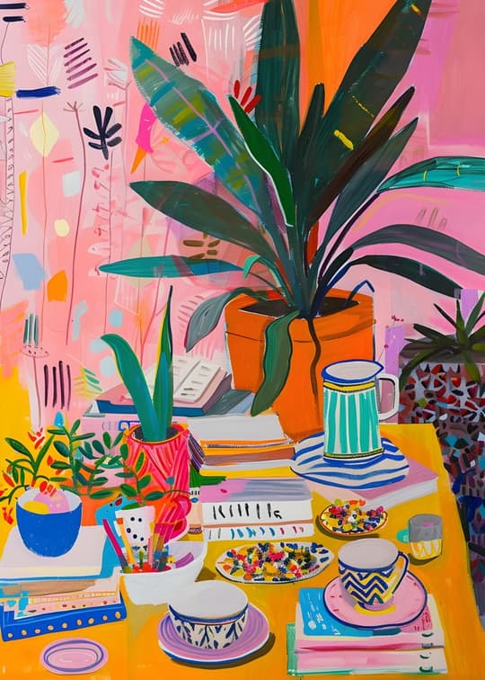 Botanical Table Scene