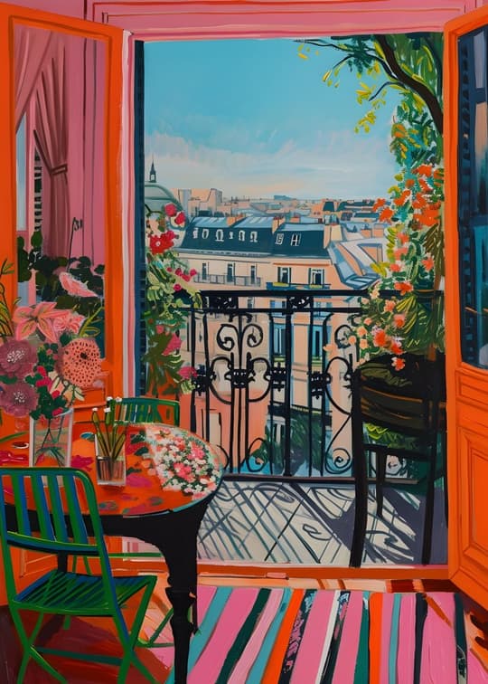 Paris Balcony with Blooms