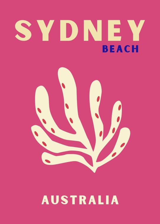 Sydney Beach Australia</antml parameter>
<parameter name="subject">coral</antml parameter>
<parameter name="style">Coastal</antml parameter>
<parameter name="dominant_colors">["#E85B9F", "#FFFACD", "#DC143C"]