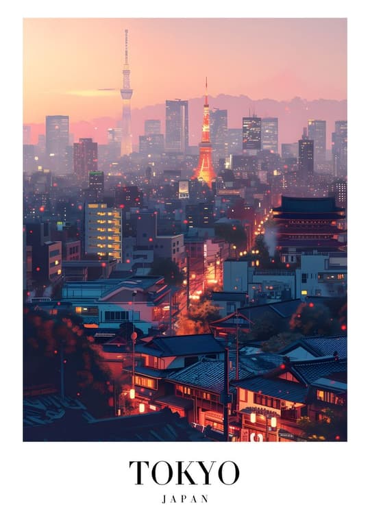 Tokyo Sunset Skyline