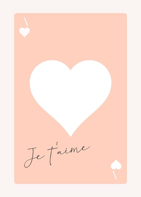 Je t'aime Heart Card