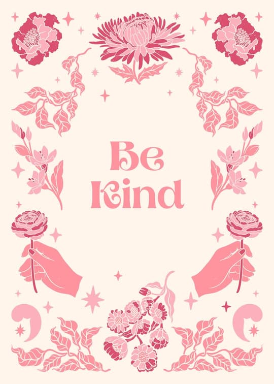 Be Kind Floral Frame