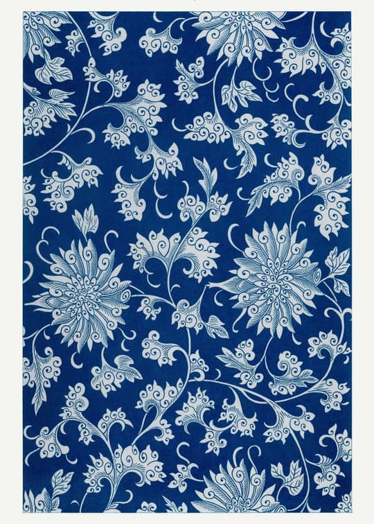 Ornamental Floral in Blue & White