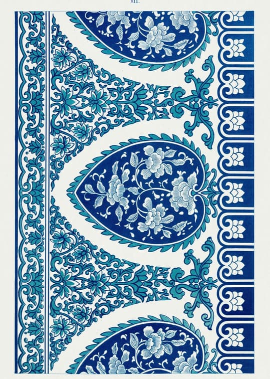 Blue Floral Medallion Pattern