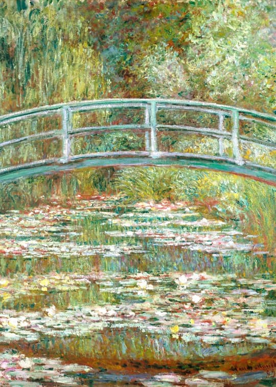 Japanese Bridge with Water Lilies
