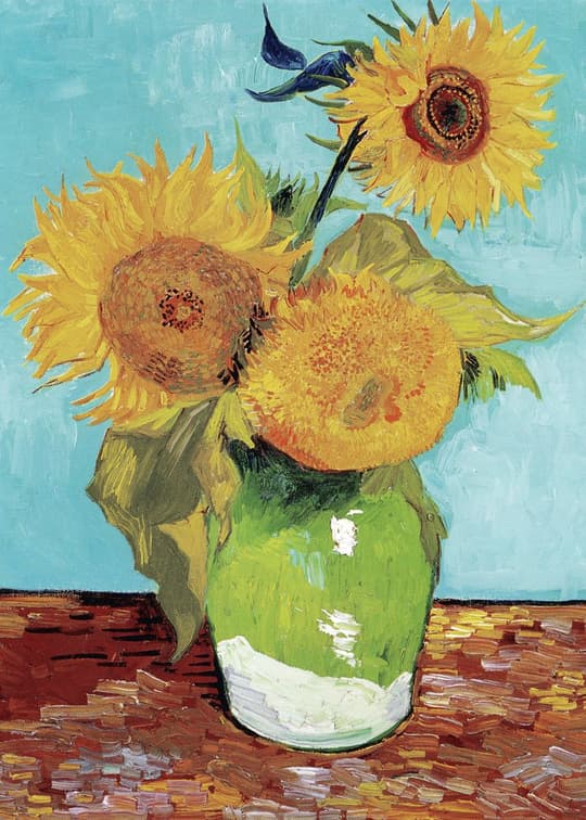 Sunflowers in Green Vase