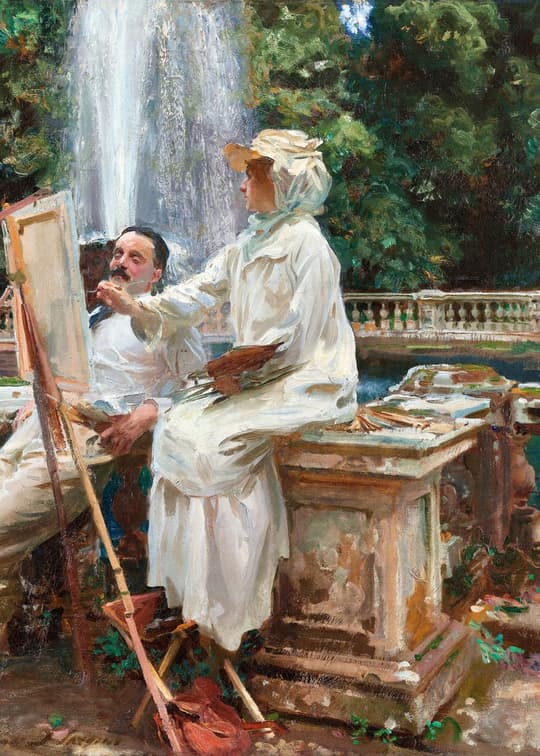 Artist Painting in the Garden