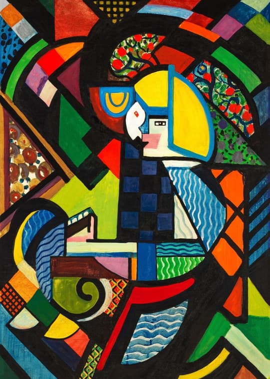 Colorful Cubist Portrait