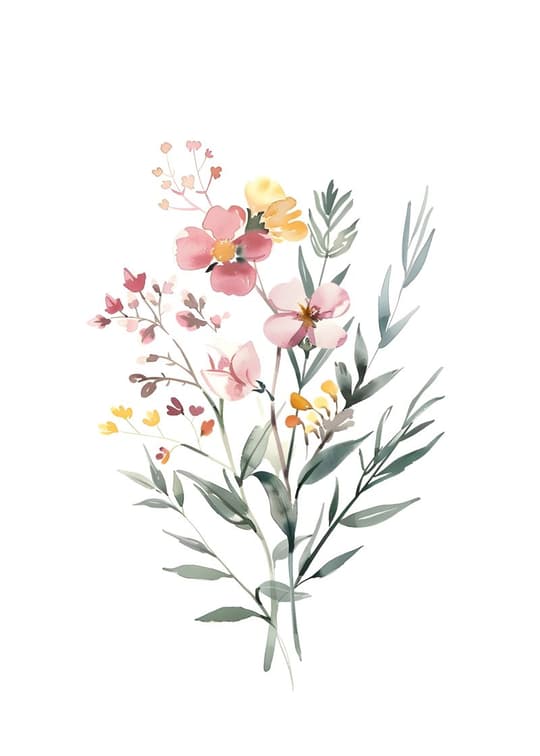 Garden Blooms Watercolor
