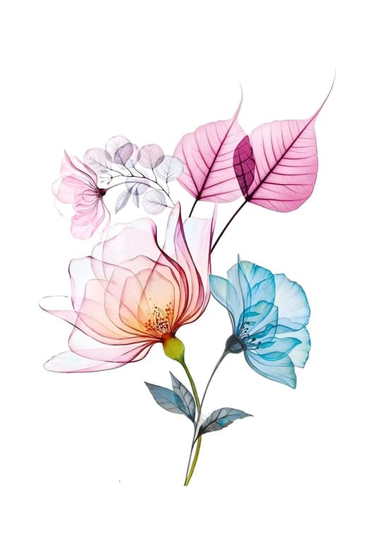 Transparent Floral Blooms