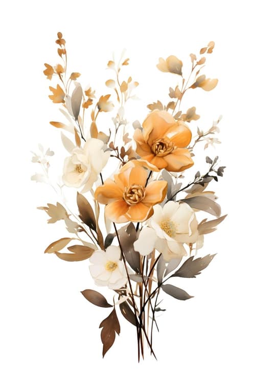 Golden & Cream Floral Bouquet