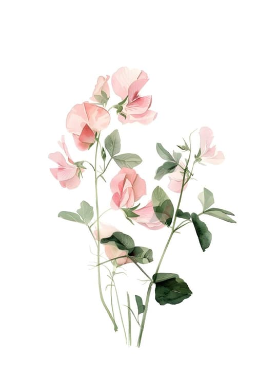 Pink Sweet Pea Blossoms